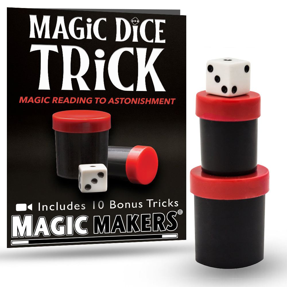 Magic Makers Magic Dice Trick - Brilliant Black Dice with Highly Visual  Yellow Pips That Mysteriously Change