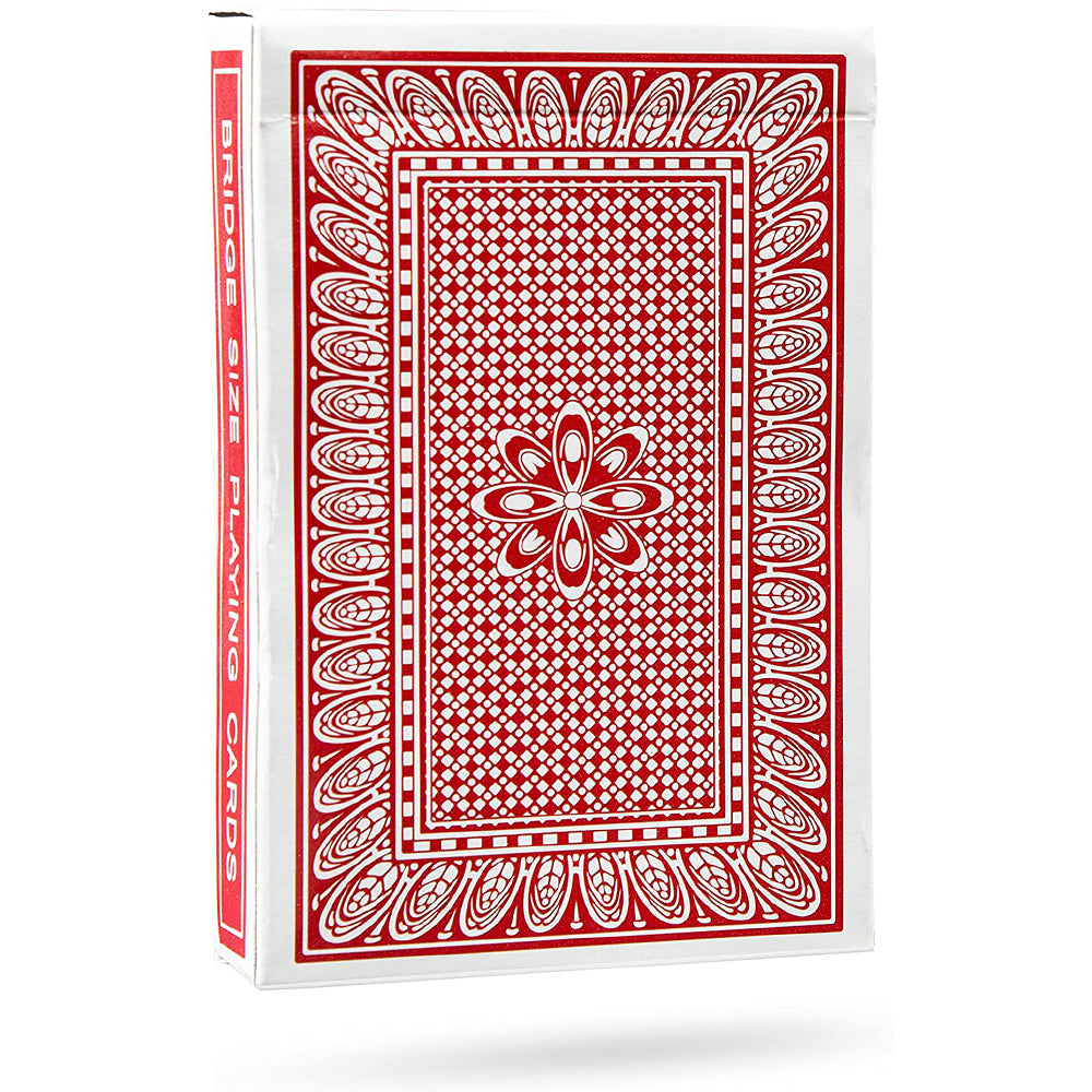 Close-up of the Invisible Deck Magic Trick by Pro Brand, showcasing a poker-sized deck in vibrant red or blue with an air cushion finish.