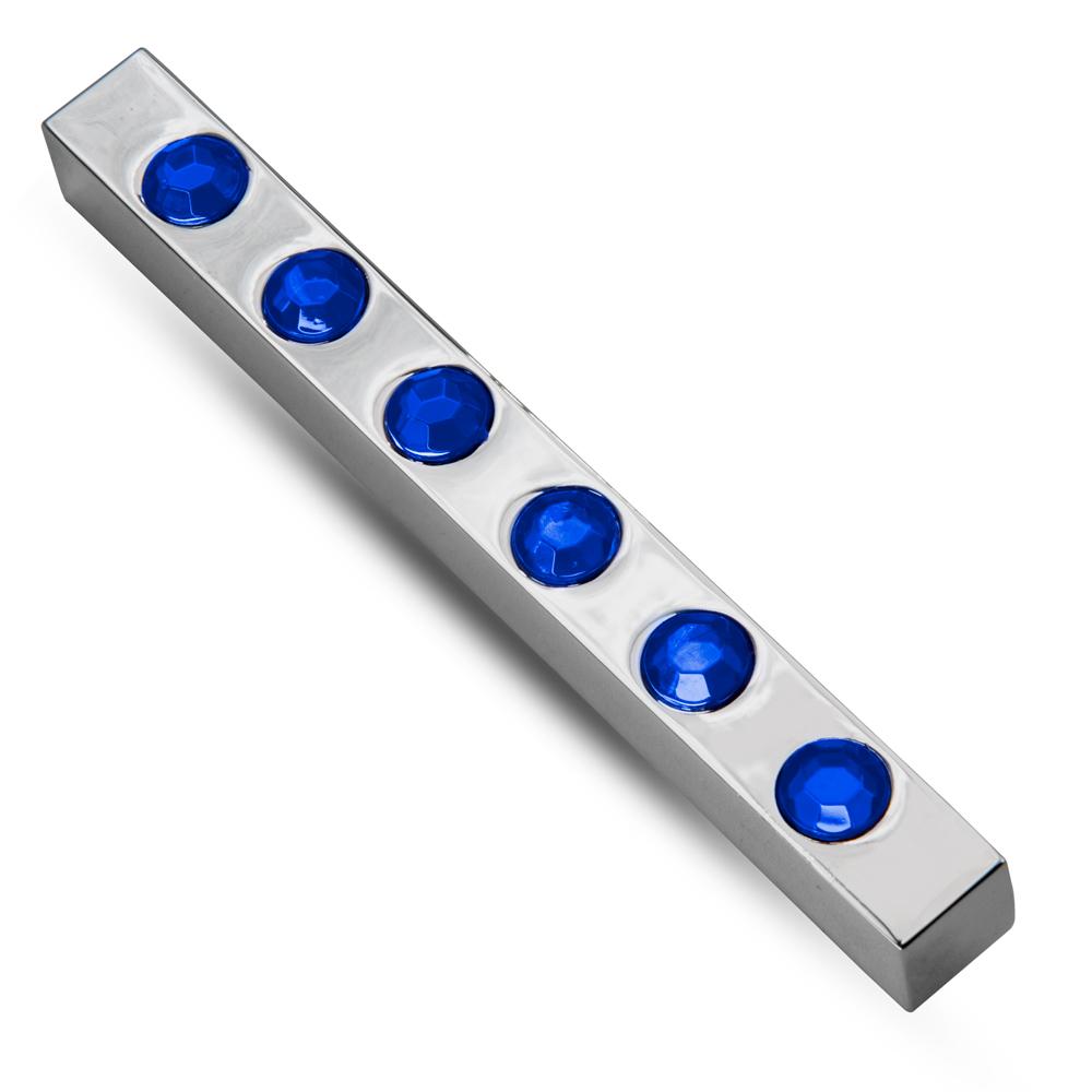 Sleek silver metal Hotrod with vibrant blue gem accents, showcasing the classic Magic HotRod design for captivating tricks.