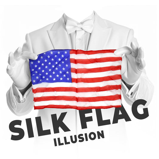 Vibrant red, white, and blue silk squares transform into a striking American flag in this magical illusion set.