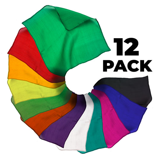 12 Pack Assorted Colored Silks