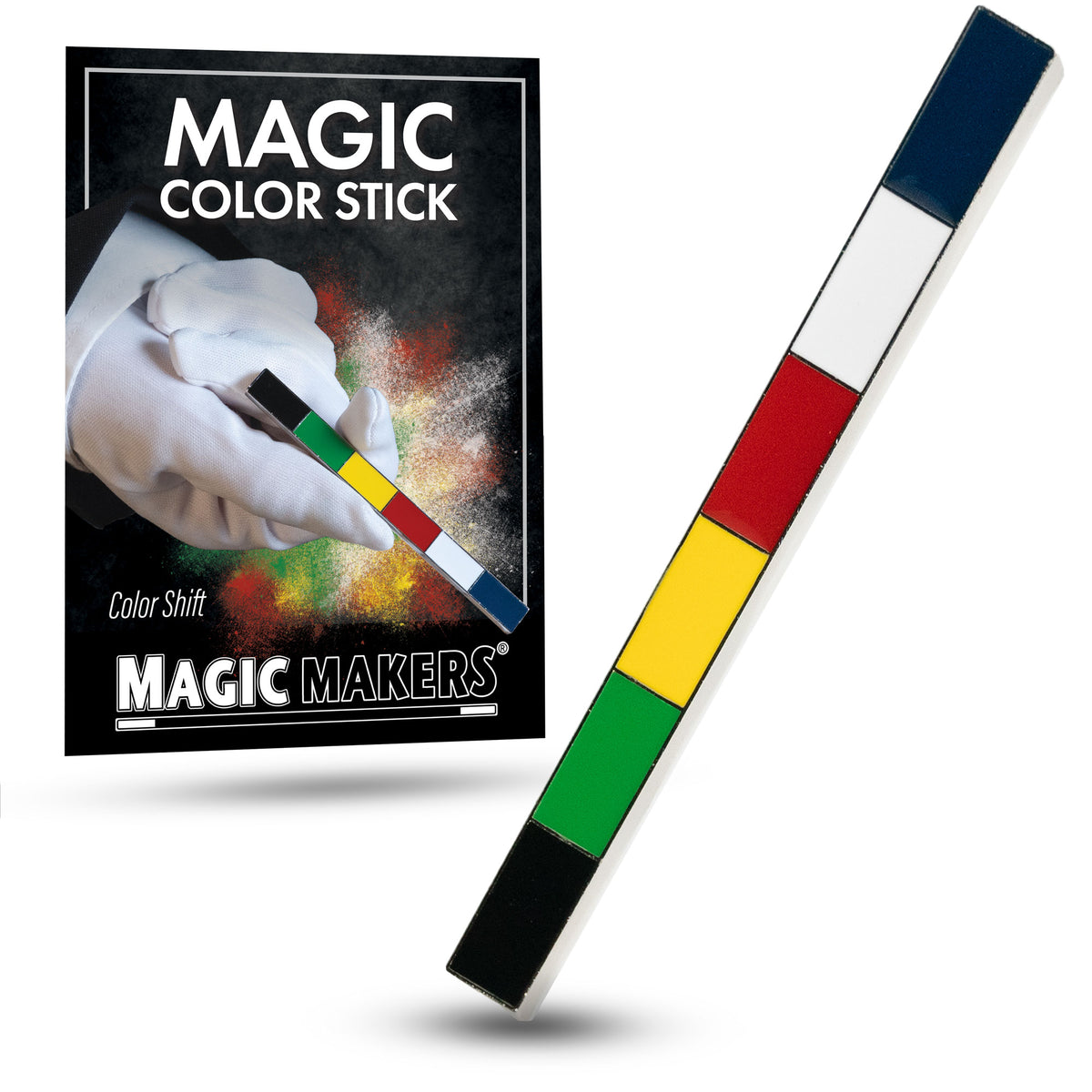 Magic Makers 1335 Magic Color Stick Complete Collection featuring a product view of the full set of color-changing props for vibrant close-up magic performances.