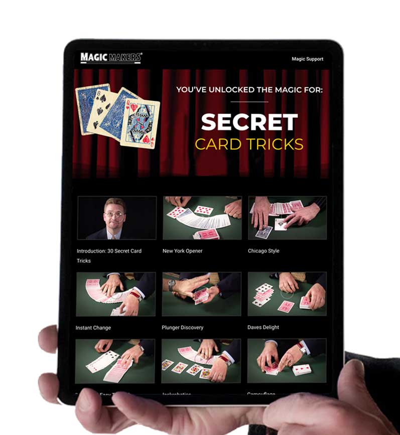 Discover the Secret Card Tricks Kit featuring a vintage-style Blue Bicycle Faded Deck and magical aces for stunning illusions.