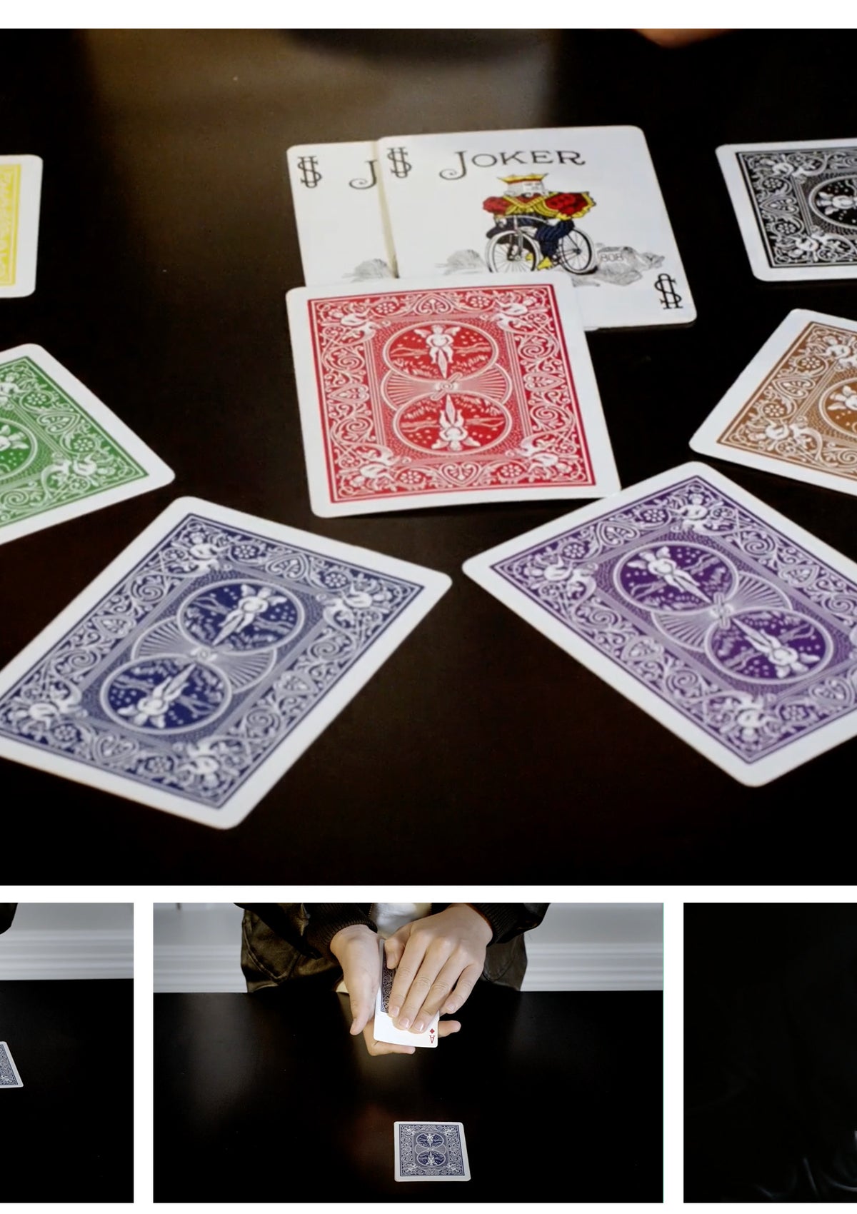 Magic Color Aces Card Trick - Special Bicycle Cards Included