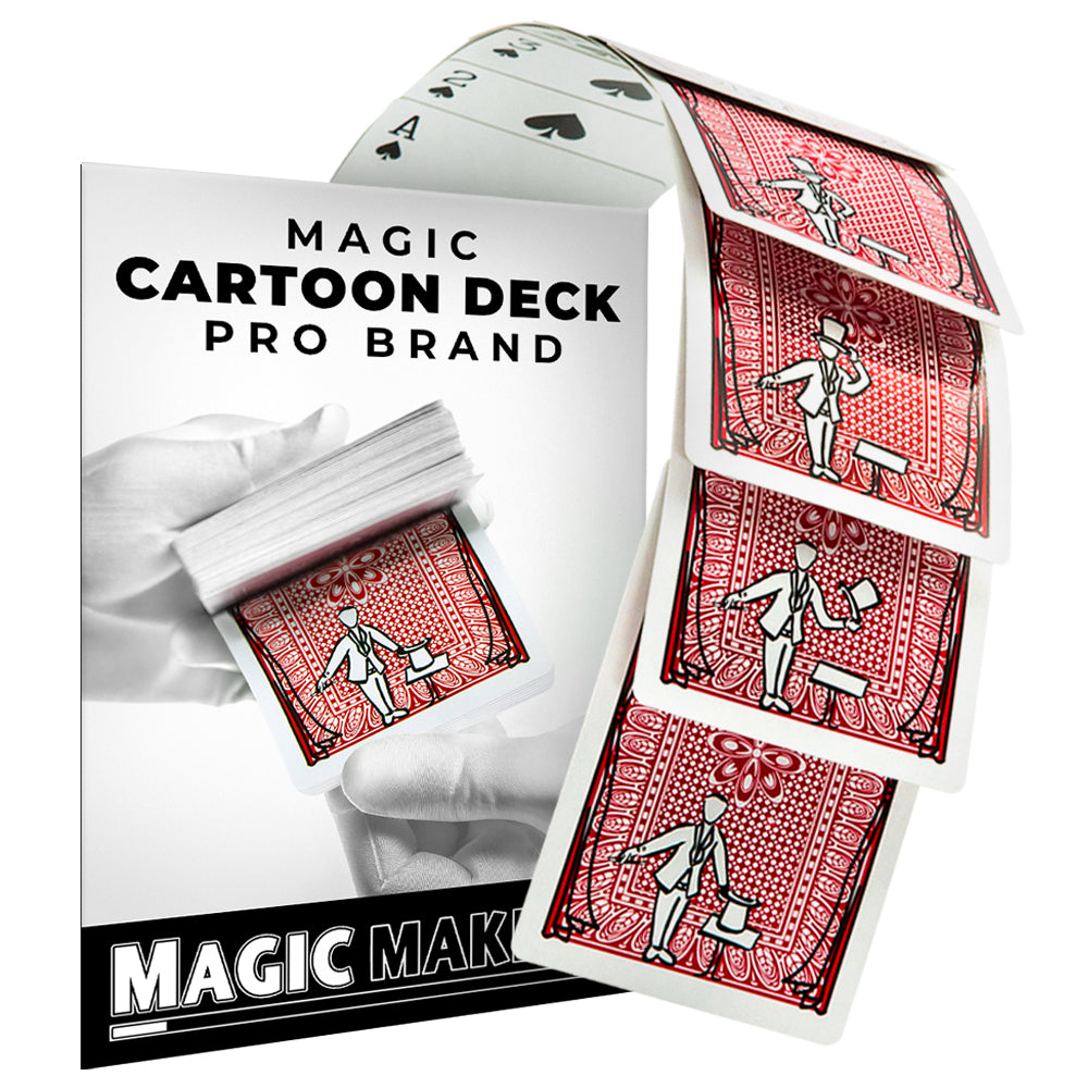 Magic Trick Cartoon Deck playing cards with illustrated cartoon back design, ideal for comedy magic performances."