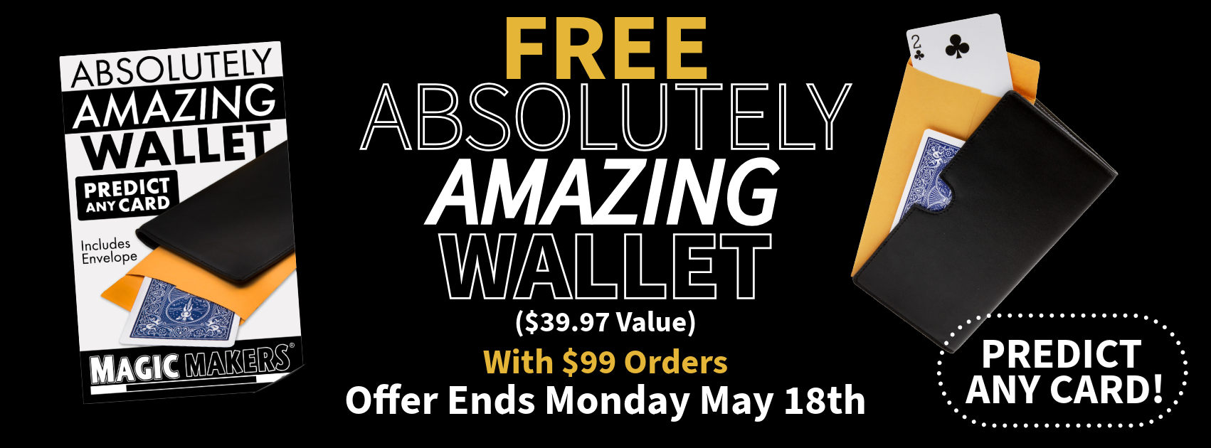 Free Absolutely Amazing Wallet promotional banner for Magic Makers.