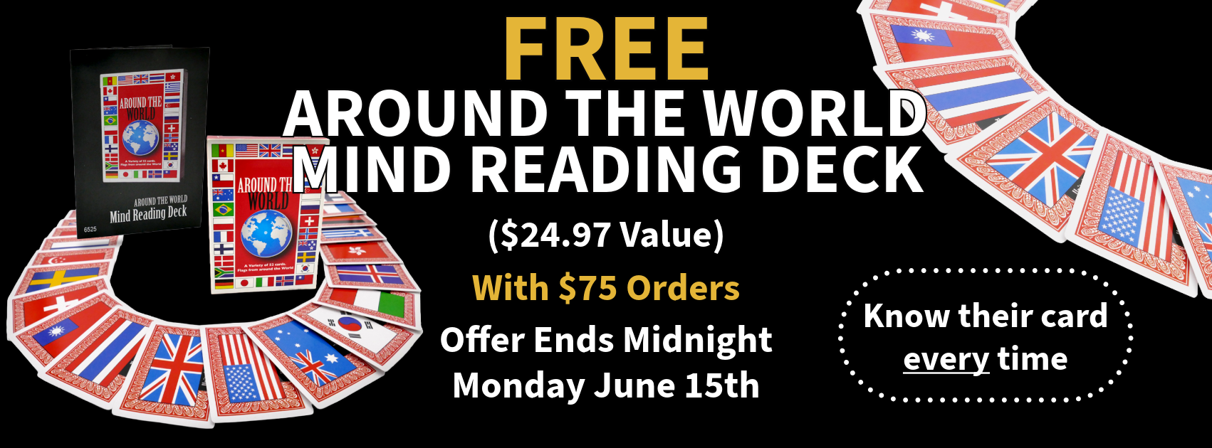 Free Around the World Mind Reading Deck Deal Banner