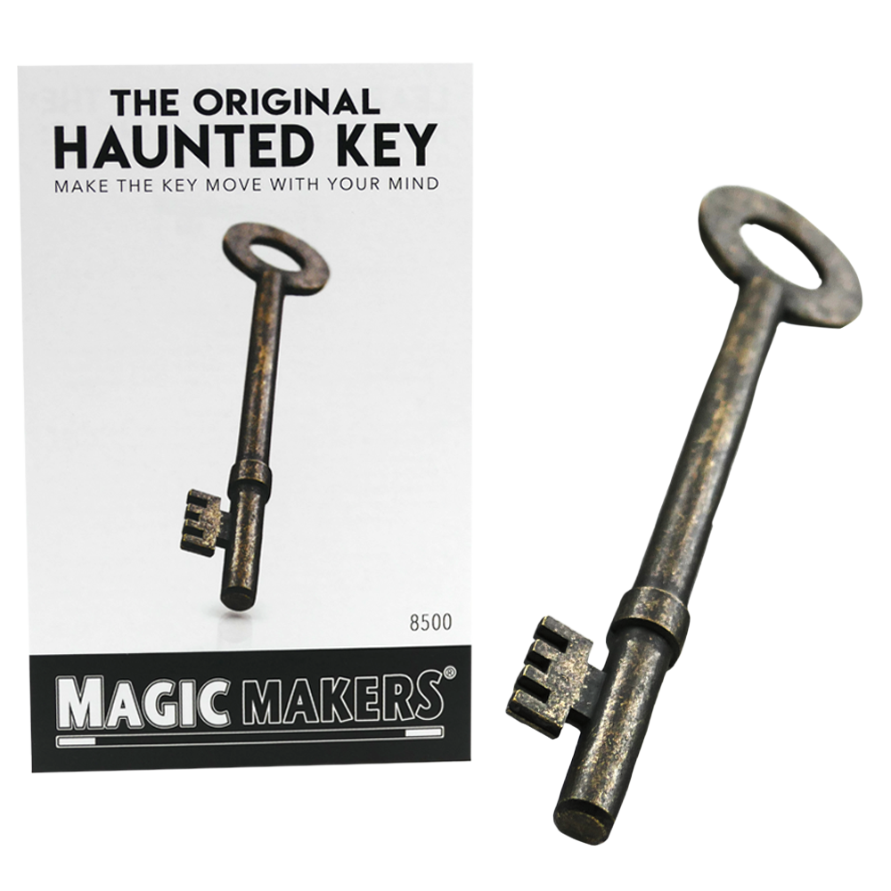The Original Haunted Key by Magic Makers — a solid metal key that slowly turns and moves on its own for a stunning telekinesis effect.