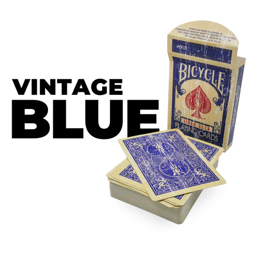Vintage Blue Bicycle Rider Back Playing Cards