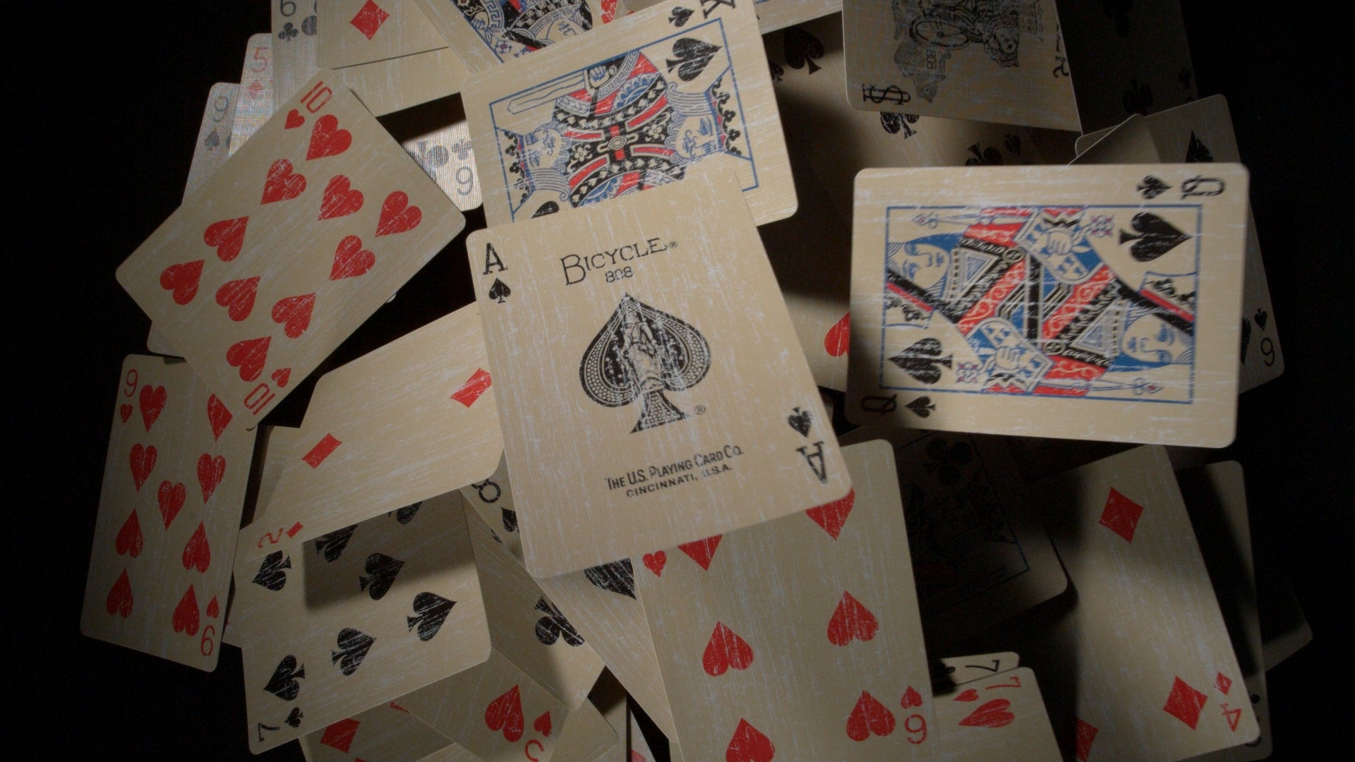 Faded Rider Back Red Bicycle Deck | Unique Gaff Deck | Magic Makers