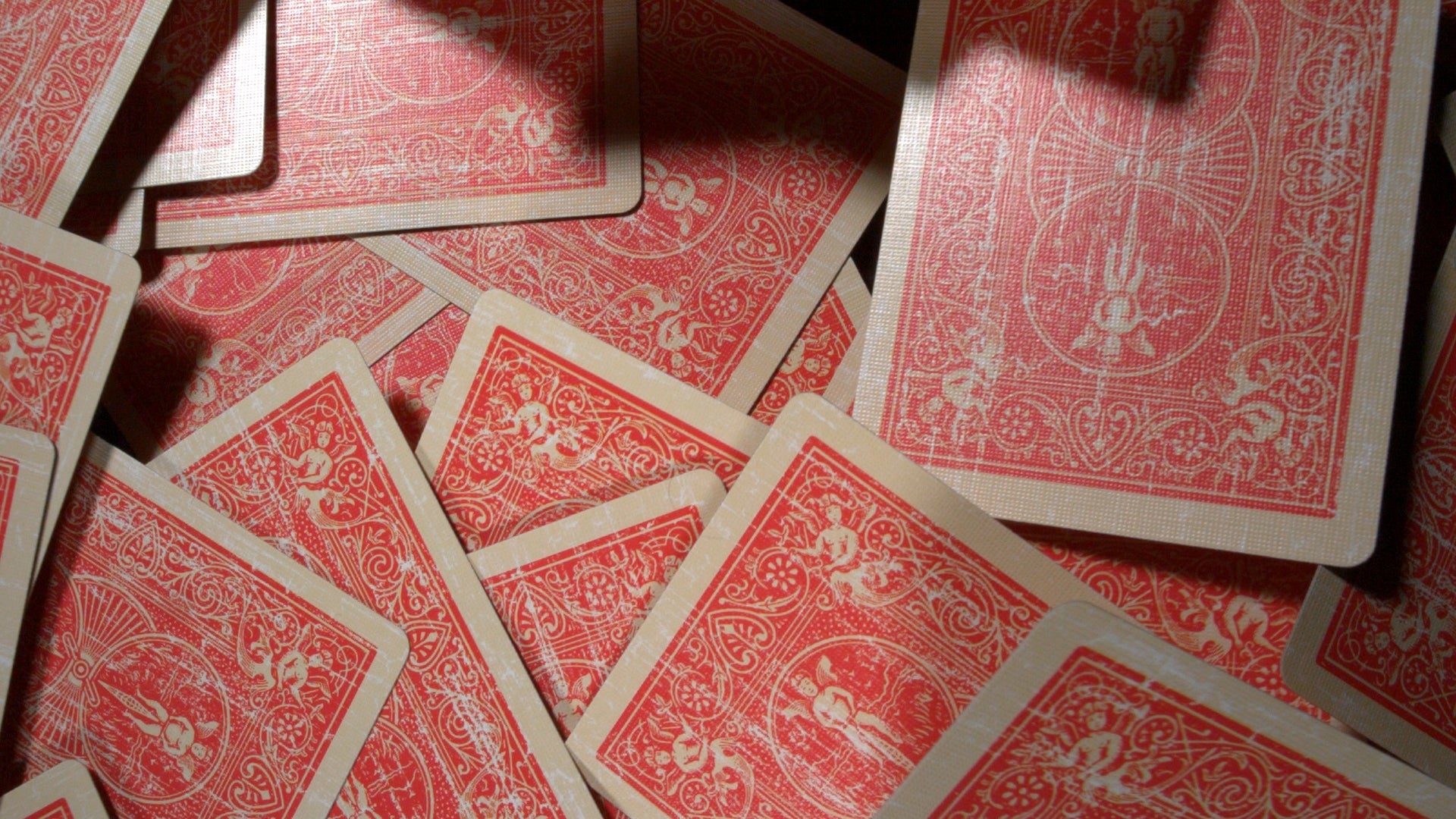 Faded Rider Back Red Bicycle Deck | Unique Gaff Deck | Magic Makers