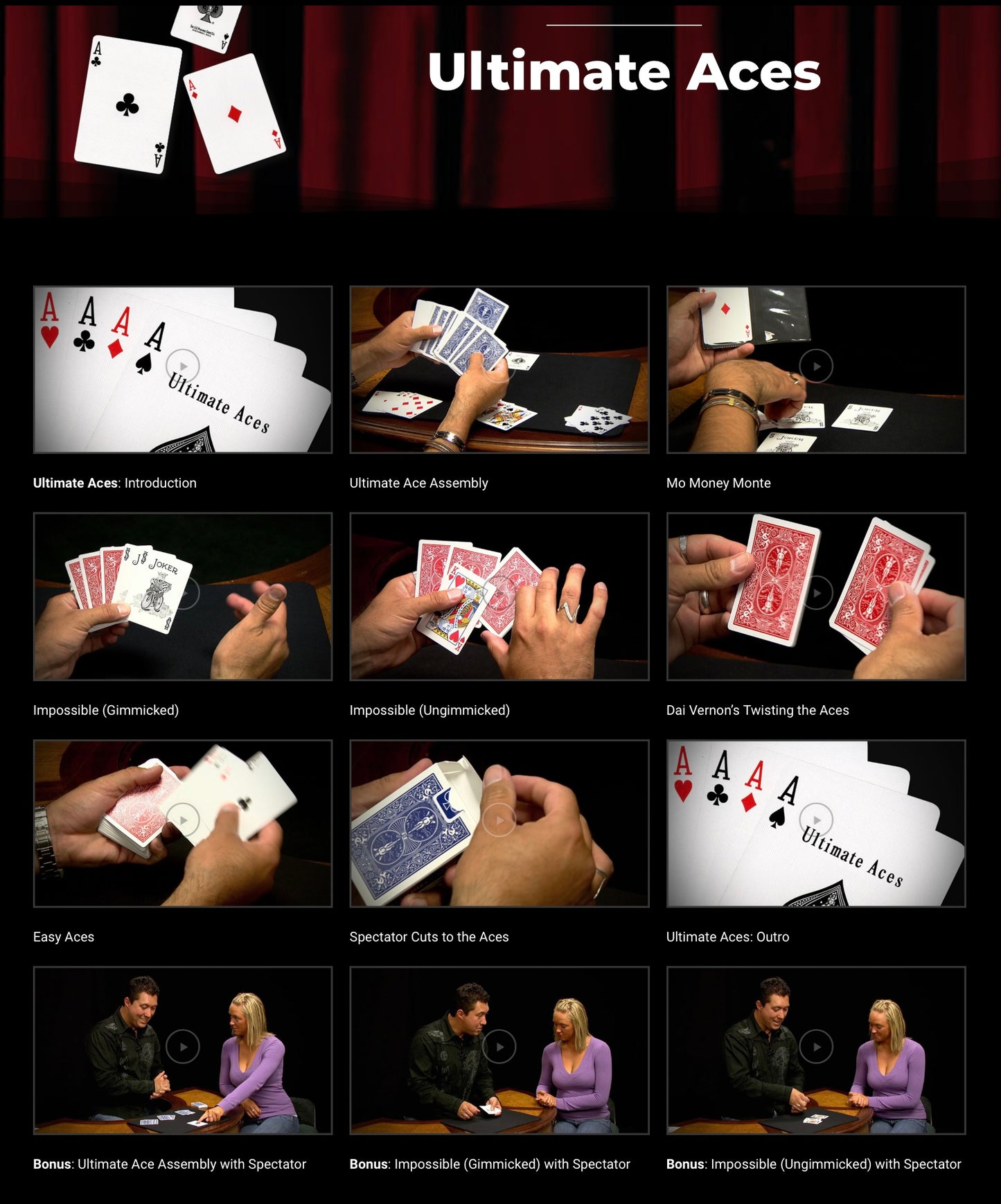 Stunning Bicycle Back deck from the "Ultimate Aces" collection by Magic Makers, showcasing a vibrant red and white design.
