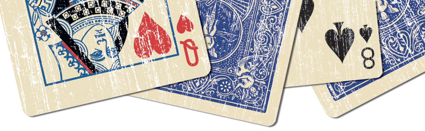 Faded Rider Back Blue Bicycle Deck | Unique Gaff Deck | Magic Makers