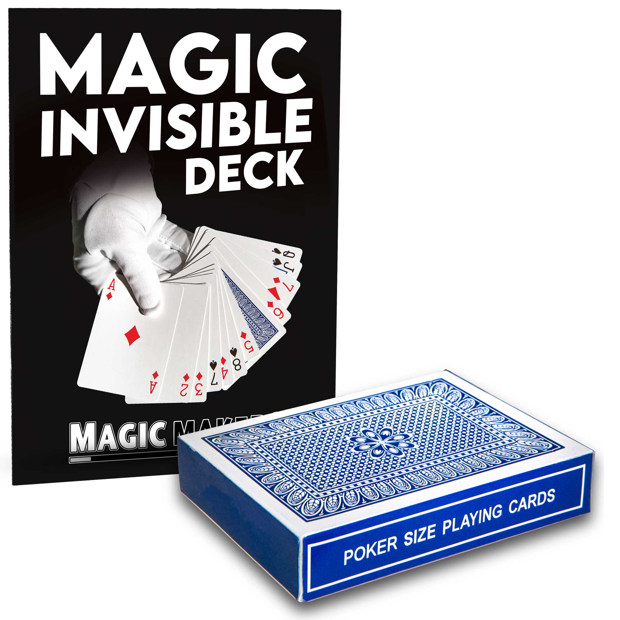 Invisible Deck Magic Trick Pro Brand- Red or Blue – Magic Makers
