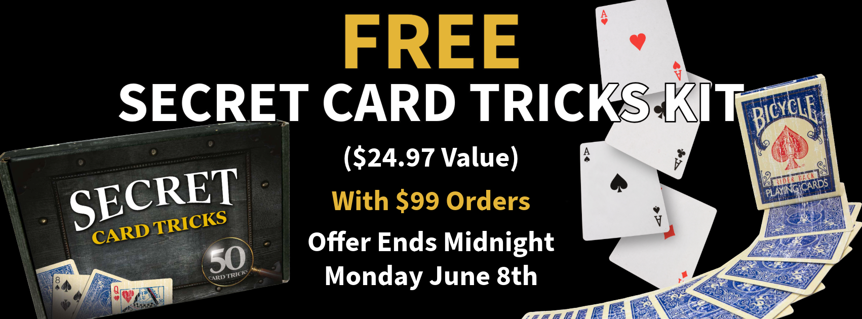 Free Secret Card Tricks Kit Retail Banner