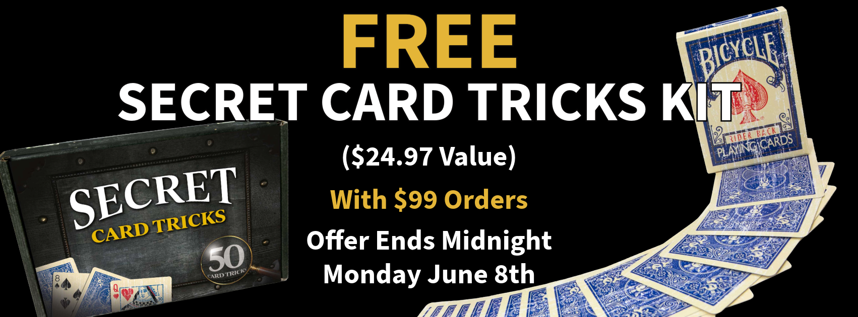 Free Secret Card Tricks Kit Retail Banner