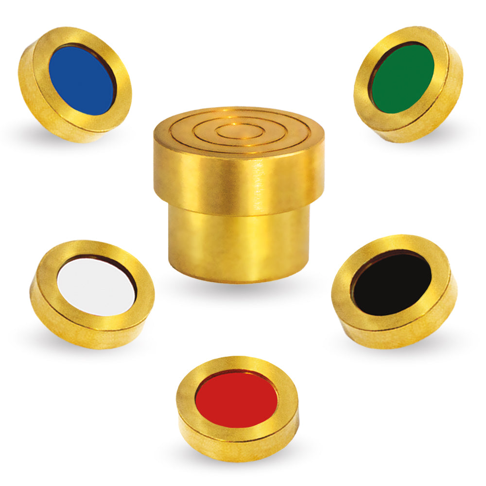 Vibrant Magic Color Coins set in a sealed container, showcasing a mysterious and colorful mind-reading trick.