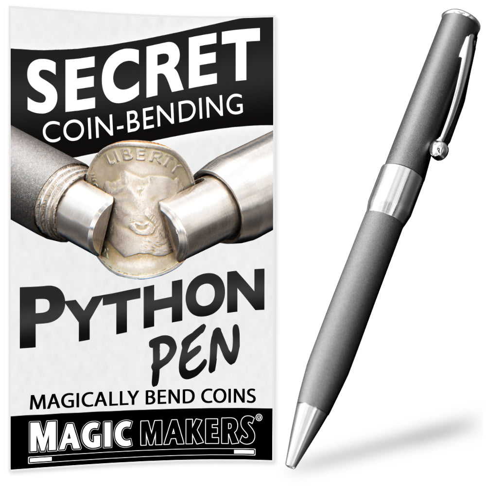 Sleek Python Coin Bending Pen resembling an everyday writing tool, perfect for deceptive coin-bending magic tricks.