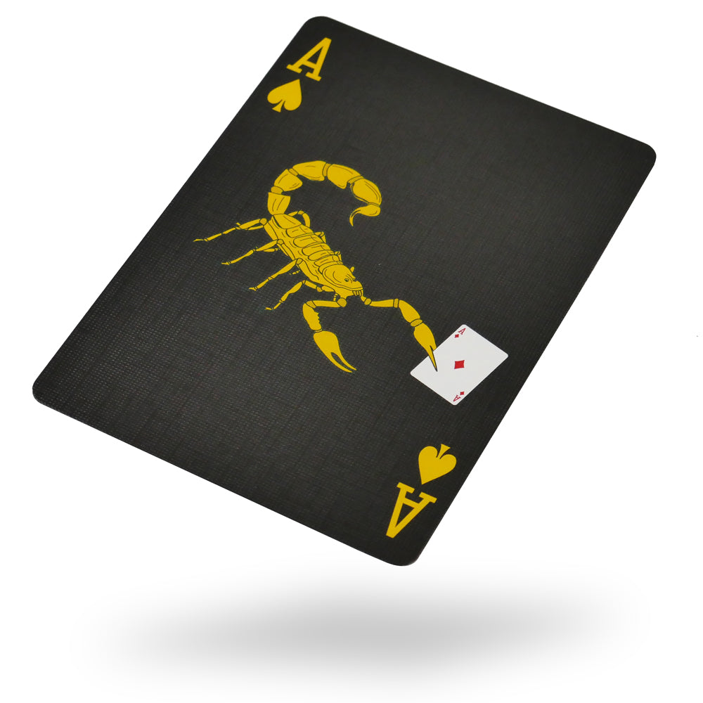 Magic Black Scorpion Bicycle Deck | Black & Yellow Gaff Deck