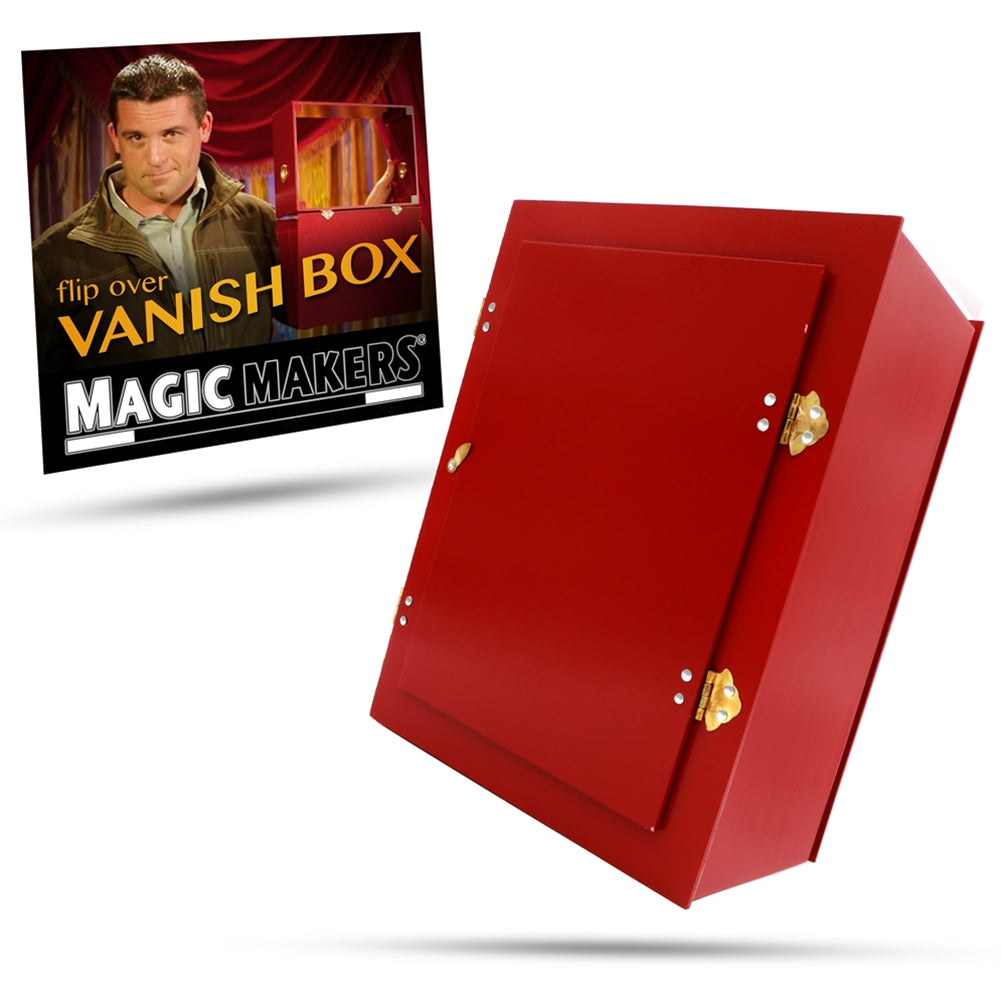 Stunning Imperial Red Flip Over Vanish Box Pro Model, sized 12x9x5.5 inches, showcasing smooth flip-over magic design.