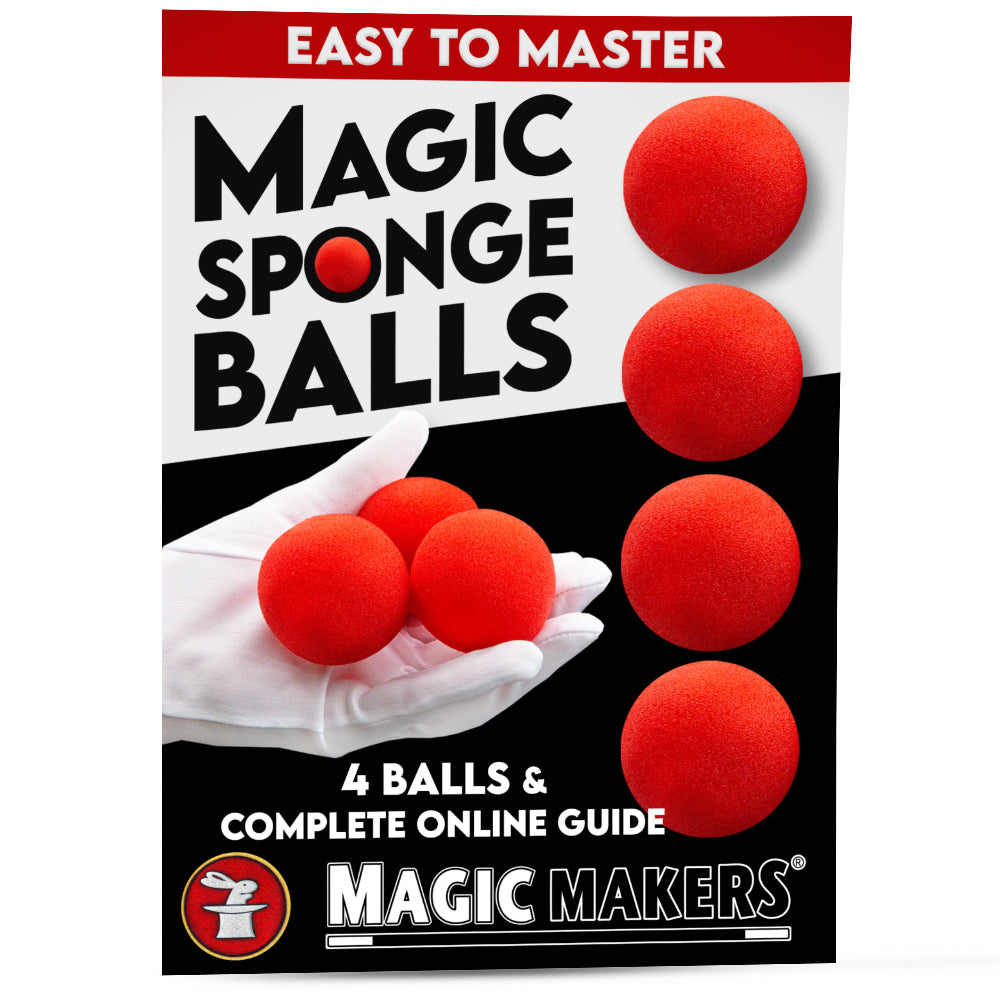 Bright red sponge balls from the Magic Sponge Balls kit, perfect for learning mesmerizing magic tricks with online course access.