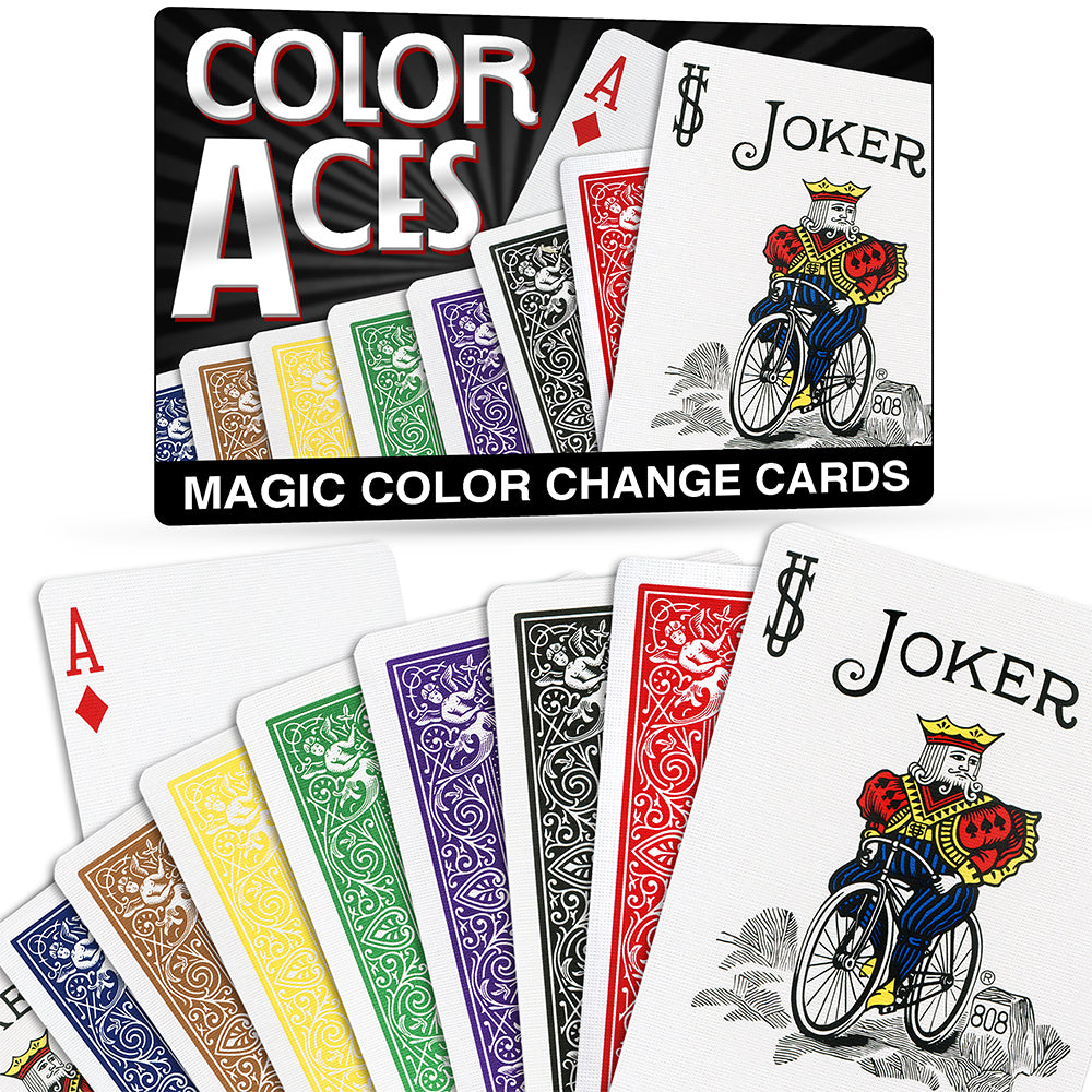 Magic Color Aces Card Trick - Special Bicycle Cards Included