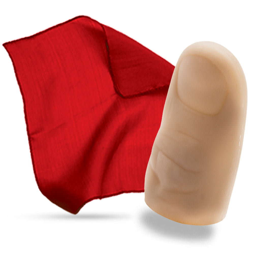 Mysto Magic Thumb Tip with Red Vanishing Silk - Standard Size & Color