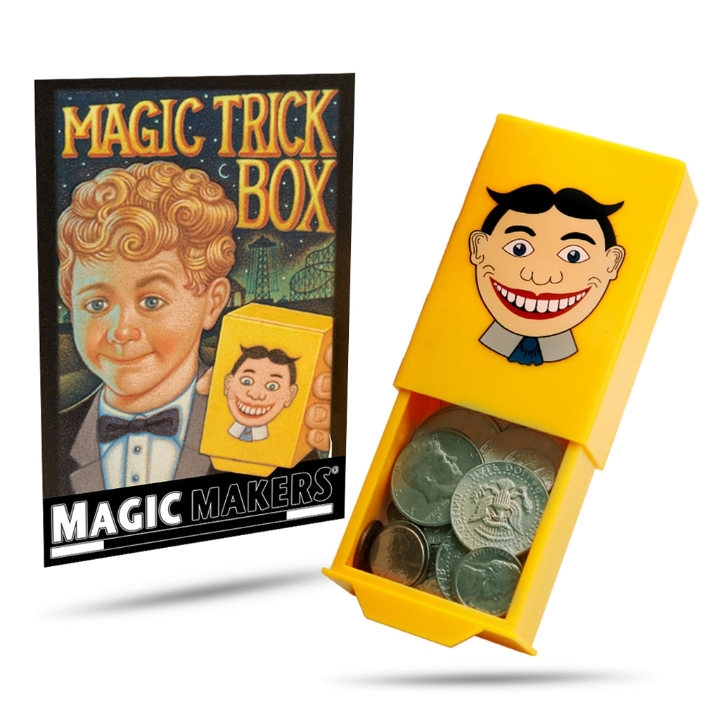 Magic maker. Magic Trick Box Vintage book. Magic Tricks with disappearing objects are a Secret.