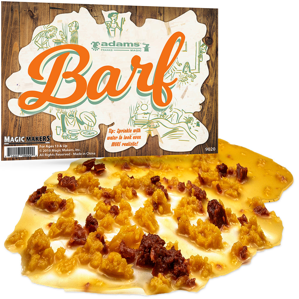 Realistic fake puke prank prop with a gross, chunky texture, perfect for bathroom or bedside gags to fool your friends.