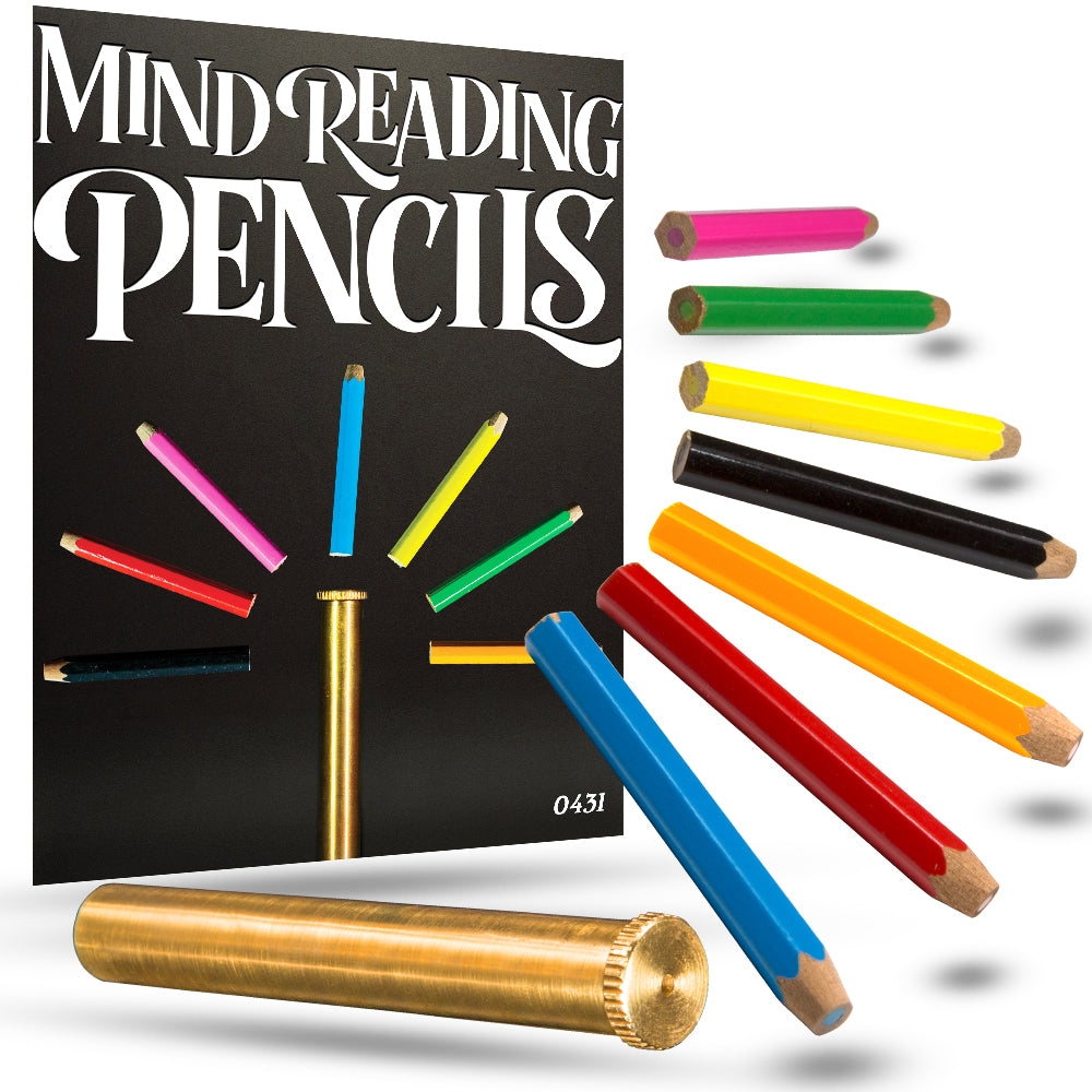 Vibrant set of Mind Reading Pencils in various colors, ready to amaze with a magical guessing trick.
